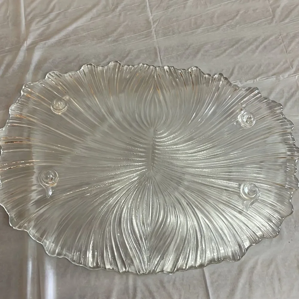 Vintage oval raised meat platter